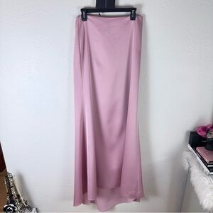 NWT Halston Astin Satin High-Low Maxi Skirt Dusty Rose Size 8
